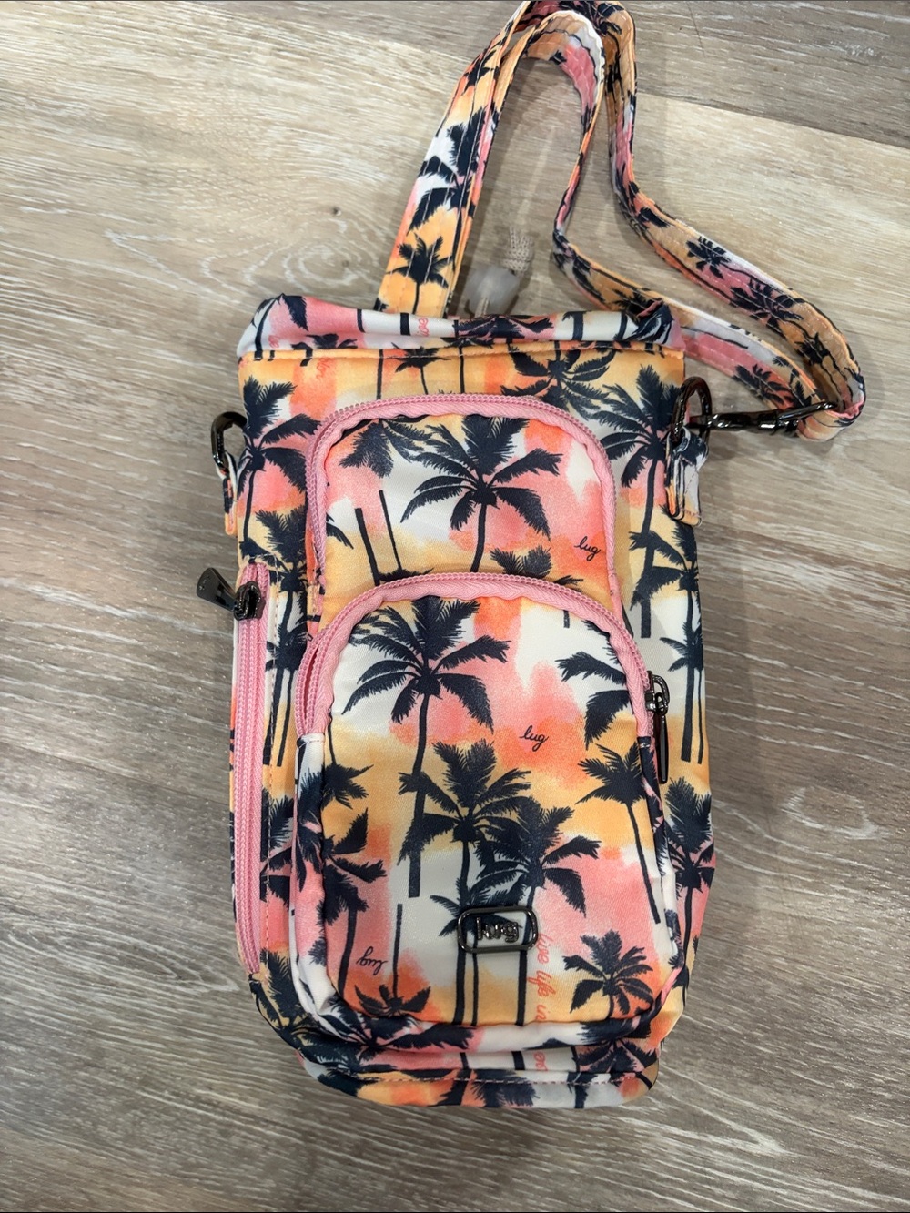 Sunset Palm-Print HUGGIE SE Bag